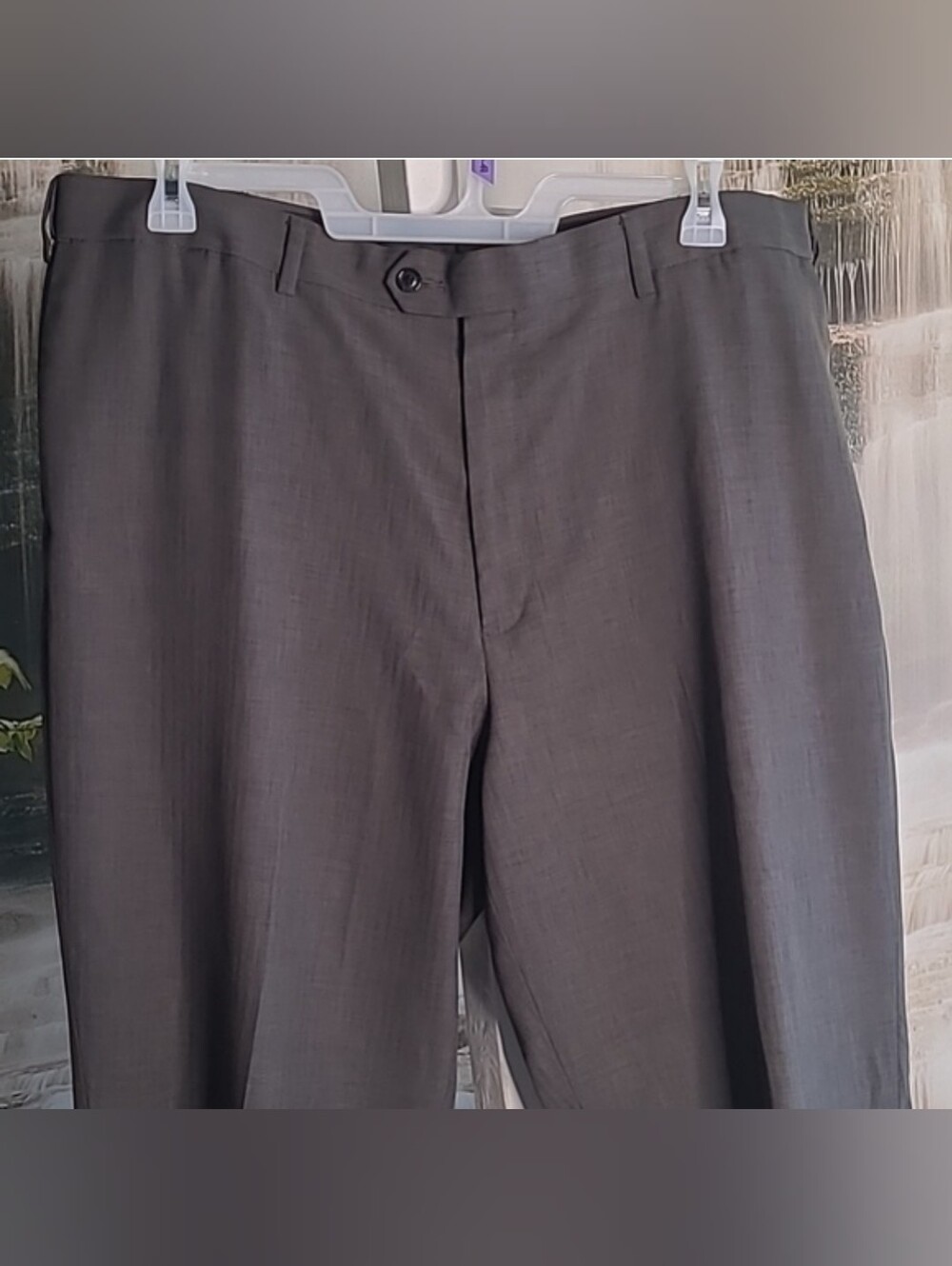 Savane Mens 42 x 32 classic dress slacks pants charcoal comfort waist